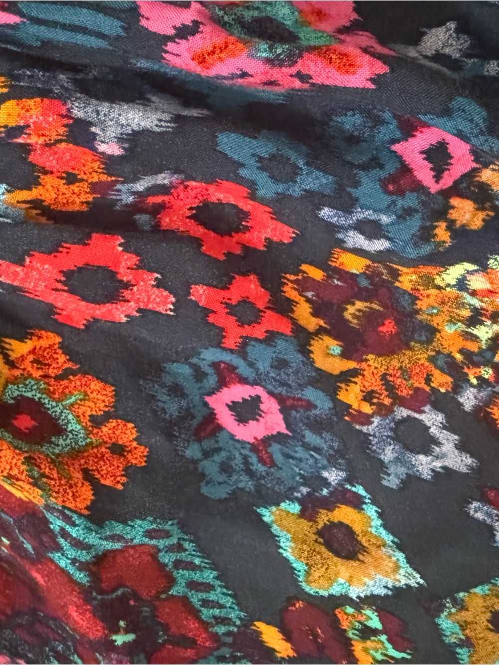 Terra & Sky 2X Plus Size Smocked Multicolor Rayon Sundress - Picture 3 of 4
